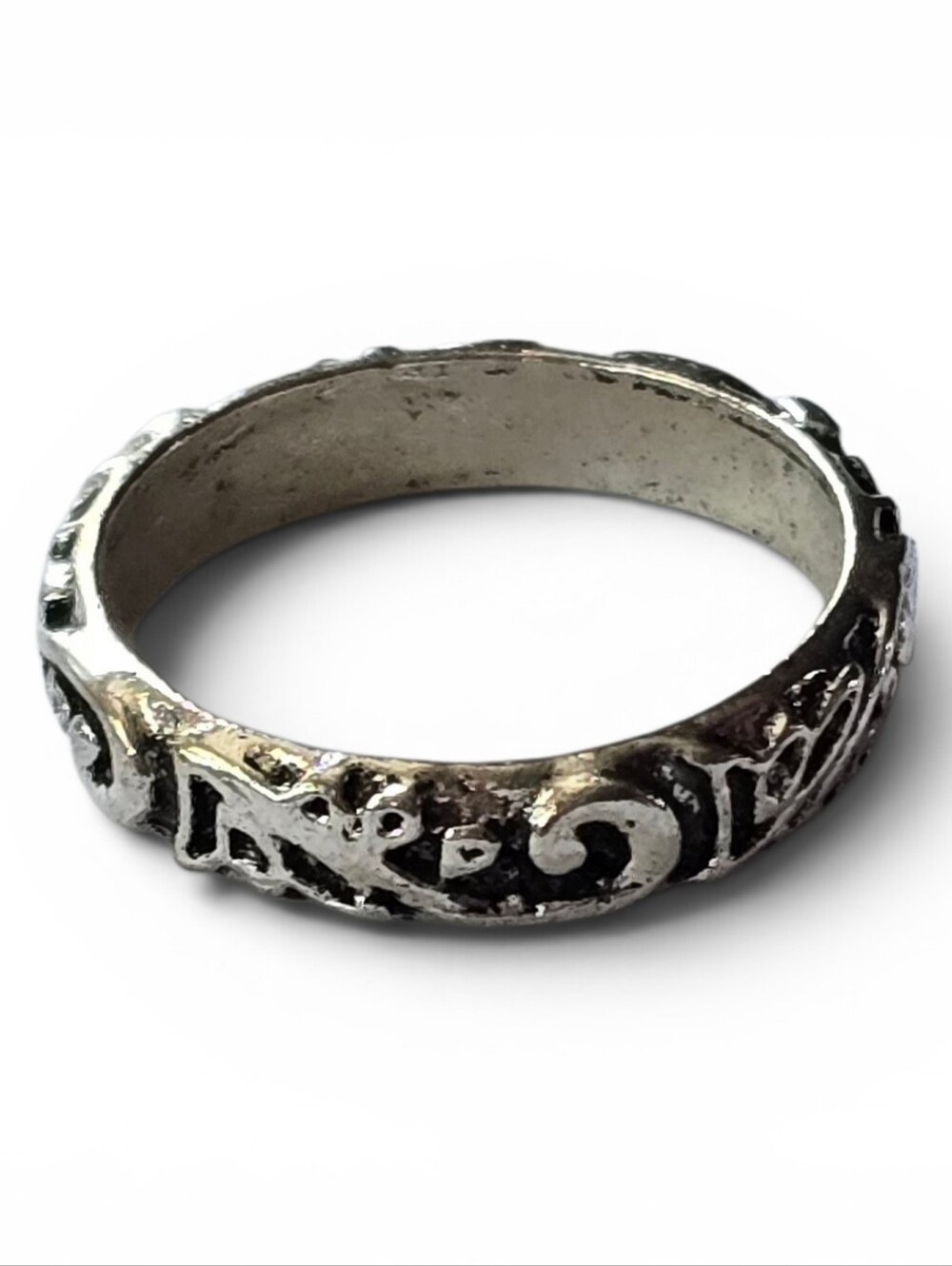 FILAGREE SCROLL SWIRLS NEW SIZE 7 QUALITY TITANIUM SILVER RING